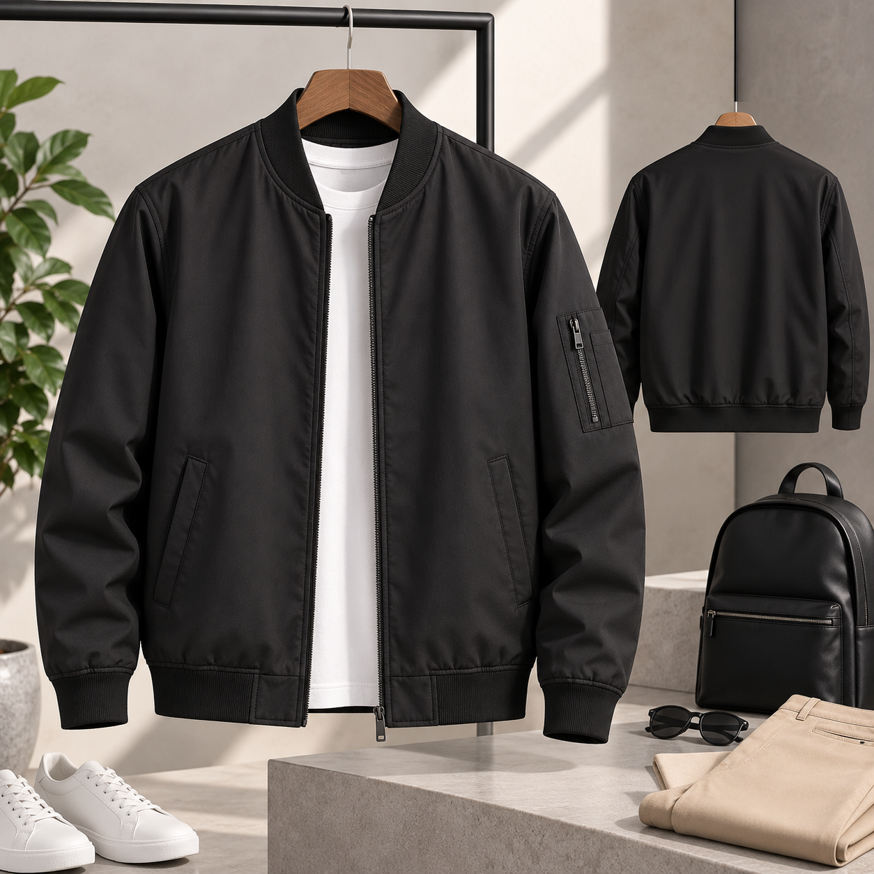 Minimal Bomber Jacket – Modern Casual Essential - Gambar 2