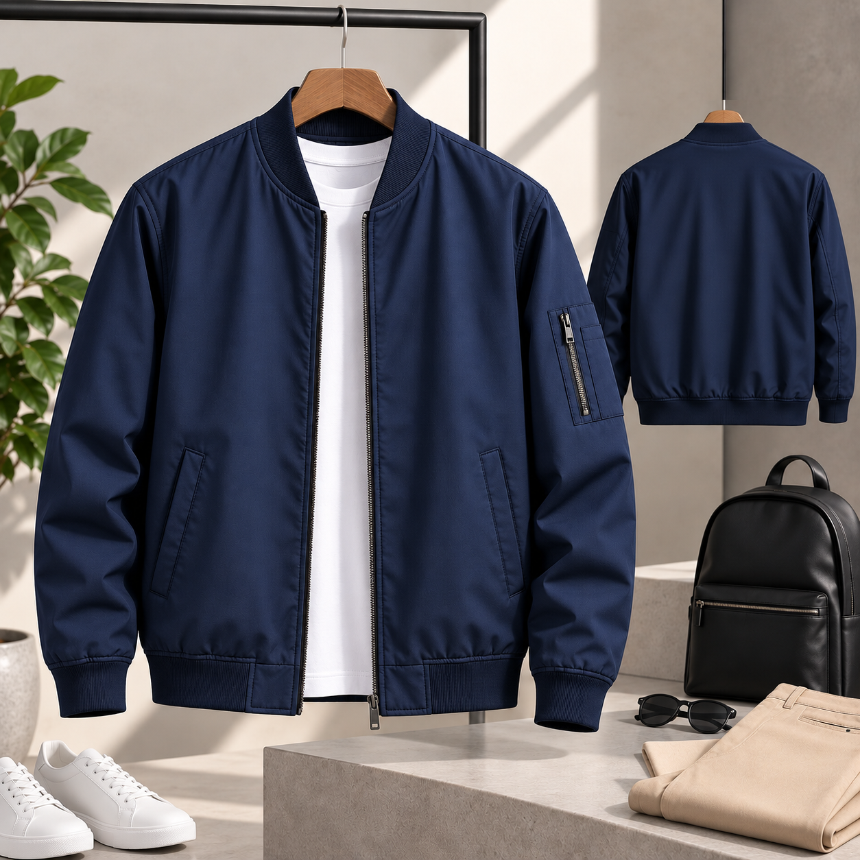 Minimal Bomber Jacket – Modern Casual Essential