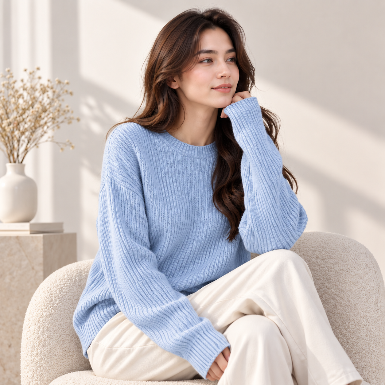 Soft Ribbed Knit Sweater – Cozy Minimalist Everyday Style