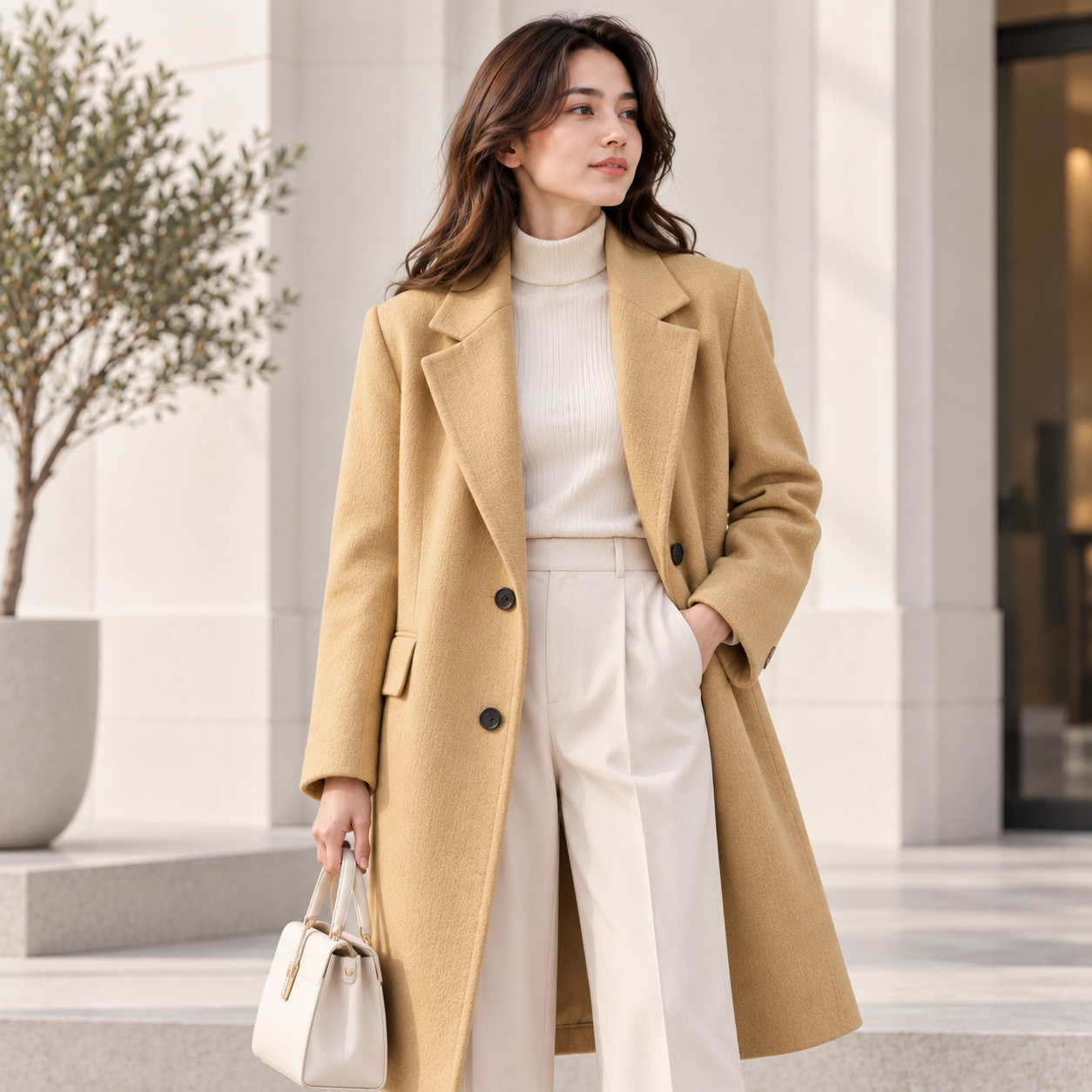 Minimal Wool Coat – Elegant Classic Outerwear