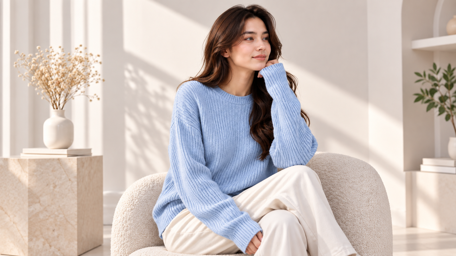 Soft Ribbed Knit Sweater